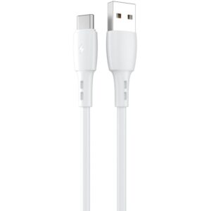 Lemontti Cablu Wind Fast Charge USB-A la Type-C, 1.2m, Alb