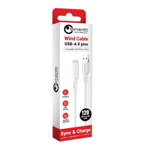 Lemontti Cablu Wind USB-A la tip Lightning, 1.2m, Alb