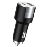 Lemontti Incarcator Auto Fast Charge 1 x port PD Type-C 20W + 1 x port USB-A QC 3.0 18W cu cablu Type-C la Type-C 20W, 1m, Negru/Argintiu - imagine 2