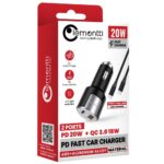 Lemontti Incarcator Auto Fast Charge 1 x port PD Type-C 20W + 1 x port USB-A QC 3.0 18W cu cablu Type-C la Type-C 20W, 1m, Negru/Argintiu - imagine 7