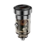 Lemontti Incarcator Auto Fast Charge 45W 2 porturi PD Type-C 45W + USB-A QC 3.0 Transparent / Negru - imagine 3