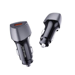 Lemontti Incarcator Auto Super Fast Charge 48W 2 porturi PD Type-C 30W + USB-A QC 3.0 Negru