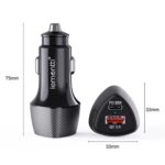 Lemontti Incarcator Auto Super Fast Charge 48W 2 porturi PD Type-C 30W + USB-A QC 3.0 Negru - imagine 5