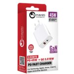 Lemontti Incarcator Retea GaN Fast Charge 45W 1 x PD Type-C + 1 x USB-A Quick Charge 3.0 Alb - imagine 3