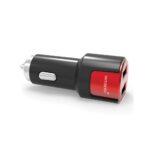 Lemontti Set Incarcator Auto Fast Charge 3.1A 2 porturi USB-A QC 3.0 + USB-A si cablu MicroUSB 1m Negru-Rosu - imagine 3