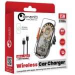 Lemontti Suport Auto cu incarcare Wireless, 15W, deschidere automata prin senzor infrarosu, prindere la ventilatie, cablu Type-C inclus, Transparent Negru - imagine 4