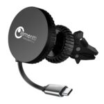 Lemontti Suport Auto MagSafe Magnetic cu Incarcare wireless si cablu retractabil Type-C 1m, prindere ventilatie, Negru - imagine 13