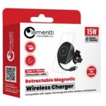 Lemontti Suport Auto MagSafe Magnetic cu Incarcare wireless si cablu retractabil Type-C 1m, prindere ventilatie, Negru - imagine 14