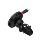 Lemontti Suport Auto MagSafe Magnetic cu Incarcare wireless si cablu retractabil Type-C 1m, prindere ventilatie, Negru - imagine 4