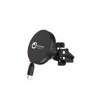 Lemontti Suport Auto MagSafe Magnetic cu Incarcare wireless si cablu retractabil Type-C 1m, prindere ventilatie, Negru - imagine 9