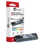 Lemontti Suport auto numar telefon parcare, 2 numere telefon schimbabile, aluminiu, cifre magnetice fluorescente, Negru - imagine 9