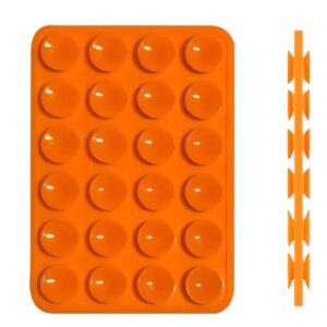 Lemontti Suport Silicon Duo cu ventuze pentru telefon Portocaliu