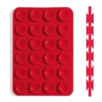 Lemontti Suport Silicon Duo cu ventuze pentru telefon Rosu - imagine 2