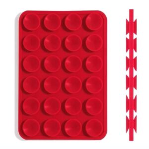 Lemontti Suport Silicon Duo cu ventuze pentru telefon Rosu