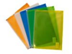 Mapă plastic A4 cu burduf și închidere cu fermoar diverse culori