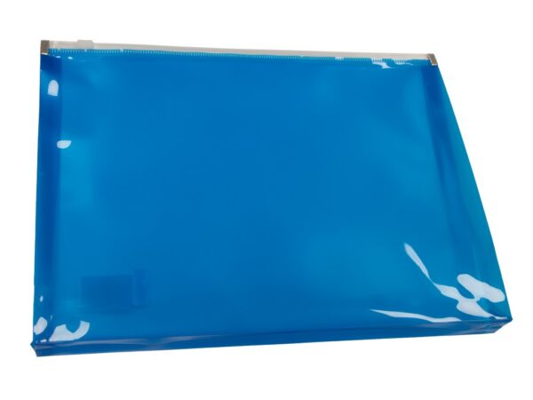 Mapă plastic A4 cu burduf și închidere cu fermoar diverse culori