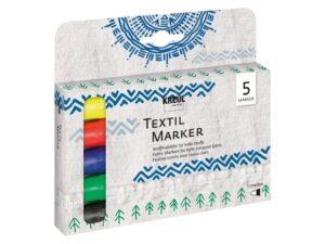 Marker pentru textile Kreul vârf Mediu 5 buc/set