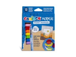 Marker cu vopsea acrilică și vârf pensulă Carioca 10 buc/set