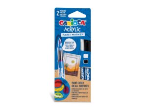 Marker cu vopsea acrilică și vârf pensulă Carioca 2 buc/set