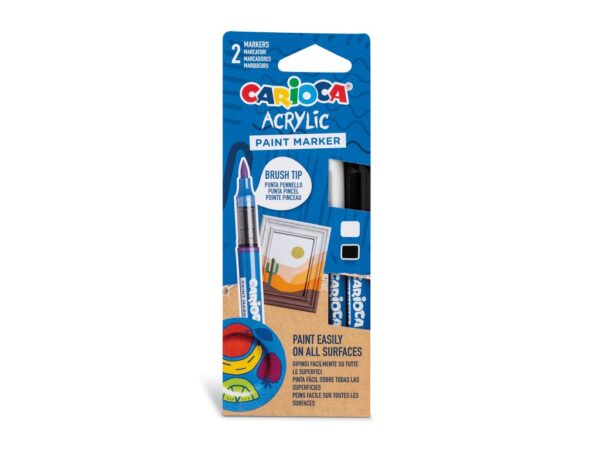 Marker cu vopsea acrilică și vârf pensulă Carioca 2 buc/set