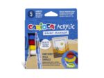 Marker cu vopsea acrilică și vârf pensulă Carioca 5 buc/set