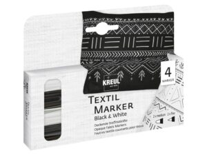 Marker textile Kreul Opak alb-negru 4/set