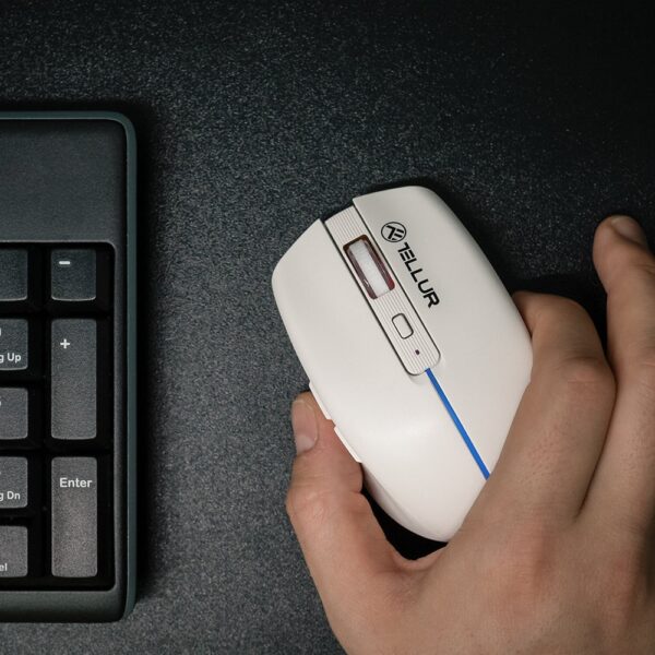 Mouse wireless Tellur, Silent Click, Alb