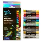 Pastel ulei metalizat Mont Marte 12 buc/set - imagine 2