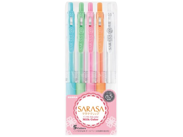 Pix cu gel Sarasa Milk 5 culori/set Zebra