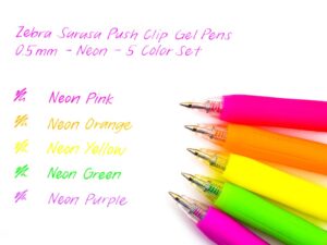 Pix cu gel Sarasa Neon 5 culori/set Zebra