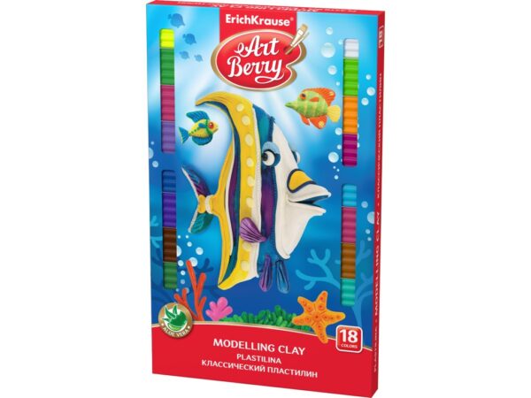 Plastilină ArtBerry cu Aloe Vera, 18 culori + cuțit modelaj