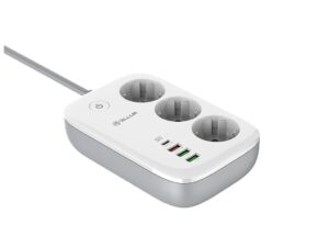 Prelungitor WiFi Tellur Smart, 3 porturi, PD30W, QC18W, 2xUSB 2.4A, 2500W, 10A, 2m