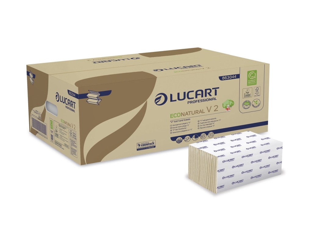 Prosoape pliate V 2 Lucart EcoNatural, 2 str, 21 x 21 cm, 190 buc/pachet, 20 pachete/bax Prosoape pliate V 2 Lucart EcoNatural, 2 str, 21 x 21 cm, 190 buc/pachet, 20 pachete/bax