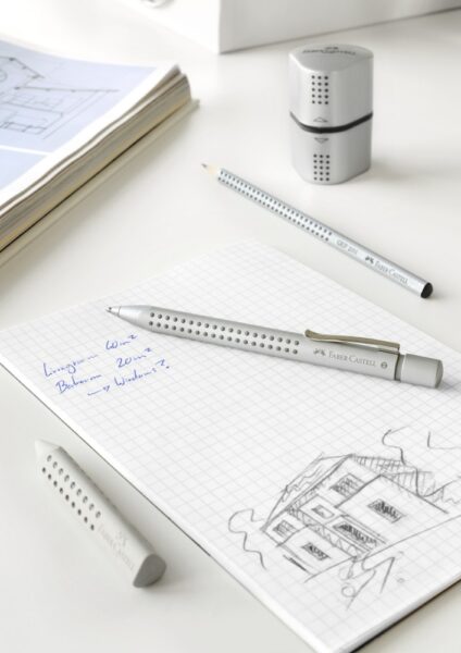 Radieră creion grip 2001 gri Faber-Castell