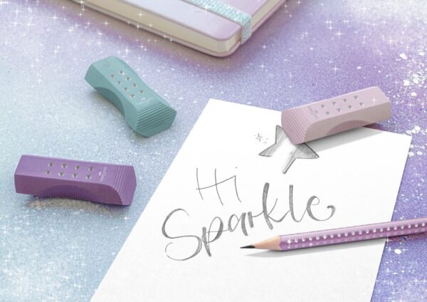 Radieră roll-on sparkle turcoaz violet Faber-Castell