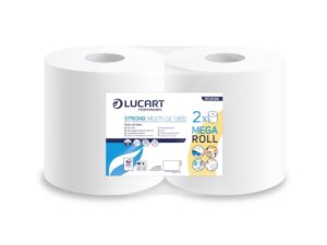 Rolă hârtie industrială Lucart Strong Multiuse 1.800, 2 str, albă, 194 m/rolă, 2 role/set