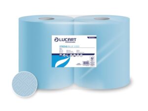 Rolă hârtie industrială Lucart Strong Multiuse Blue 3.500, 3 str, 150 m, 2 role/set