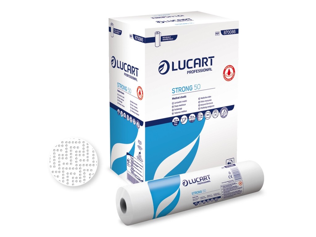 Rolă medicală Lucart Strong 50, 2 str, albă, 50cmx50m Rolă medicală Lucart Strong 50, 2 str, albă, 50cmx50m