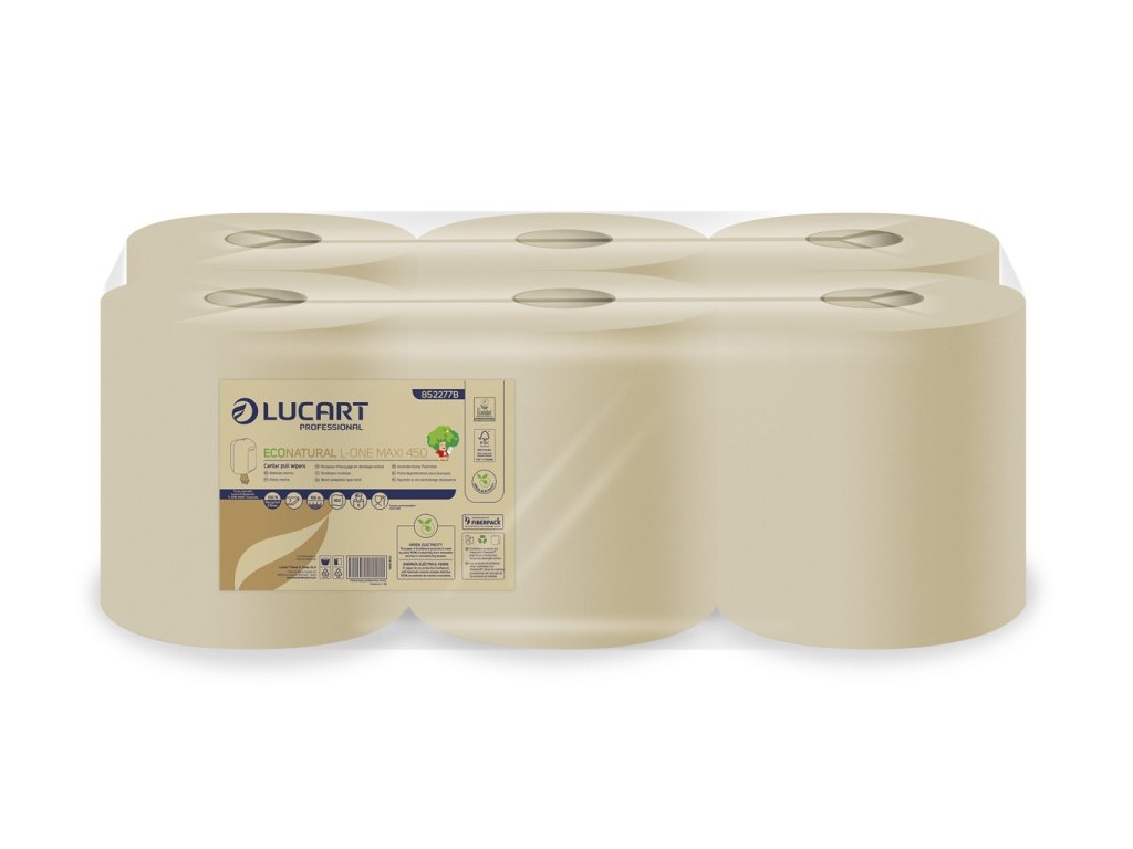 Rolă prosop derulare centrală Lucart EcoNatural L-ONE MAXI 450, 2 str, 163 m/rolă, 6 role/bax Rolă prosop derulare centrală Lucart EcoNatural L-ONE MAXI 450, 2 str, 163 m/rolă, 6 role/bax
