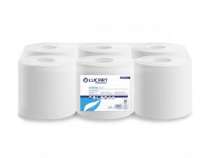 Rolă prosop derulare centrală Lucart Strong 19 CF, 2 str, alb, 100 m/rolă, 6role/bax