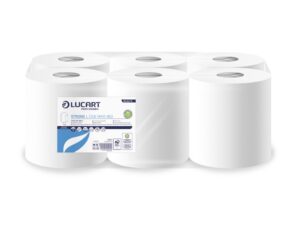 Rolă prosop derulare centrală Lucart Strong L-ONE MAXI 450, 2 str, albă, 163 m/rolă, 6 role/bax