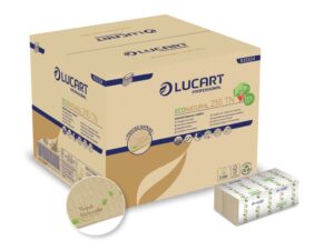Șervețele masă pliate Lucart EcoNatural 216 TN, 2 str, 16.4 cm x 24 cm, 150 buc/pachet, 40 pachete/bax