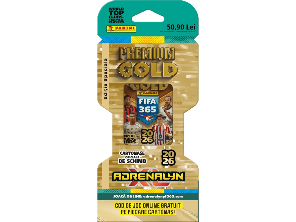 set-cartonase-panini-premium-gold-fifa-365-adrenalyne-2025-2026 Set cartonașe Panini Premium Gold, FIFA 365 Adrenalyne 2025-2026 - imagine 1