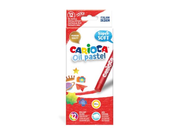 Set creioane cerate Carioca Oil Pastel Maxi, 12 buc./cutie
