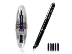 Stilou reatractabil Writech corp negru + 5 patroane cu cerneală albastru