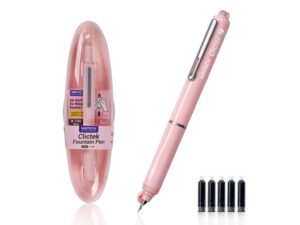 Stilou reatractabil Writech corp roz + 5 patroane cu cerneală albastru