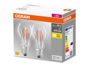 2 Becuri LED Osram Base Classic A, E27, 4W (40W), 470 lm - 000004099854090202