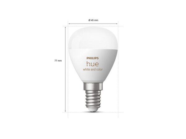 2 Becuri LED RGB inteligente Philips Hue P45, Bluetooth - 000008719514491281