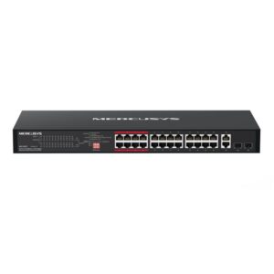 24-Port 10/100Mbps + 2-Port Gigabit Rackmount Switch with 24-Port - MS126CP