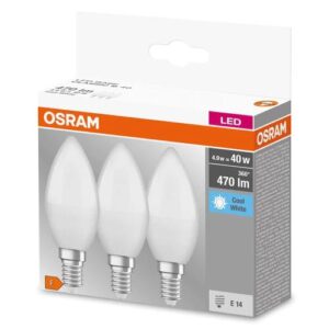 3 Becuri LED Osram Base Classic B, E14, 4.9W (40W), 470 lm - 000004058075429680